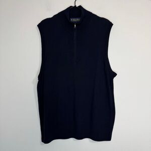 Brooks Brothers Merino Wool Half Zip Sweater Vest L NWT - Small Hole